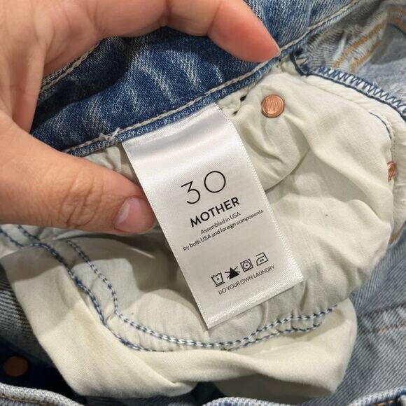 Mother Tomcat Jeans High Rise Cropped Straight Leg Confession Wash Size 30 - Picture 10 of 11